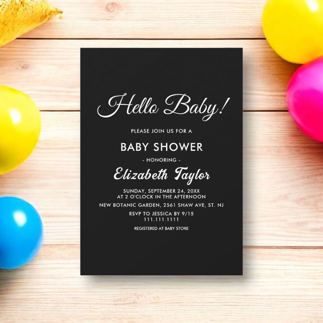 Invitación Baby Shower Moderno, Sencillo Y Elegante En Blanco (Subido por el creador)