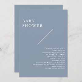 Invitación Baby Shower moderno y elegante de color azul