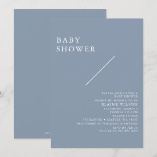 Invitación Baby Shower moderno y elegante de color azul