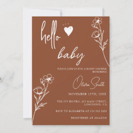 Invitación Baby Shower moderno y simple de género neutro