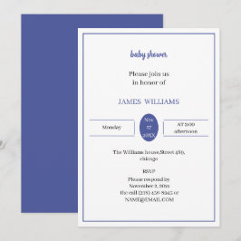 Invitación Baby Shower morado personalizado