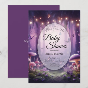 Invitación Baby Shower Morple Butterflies Starlit Skies