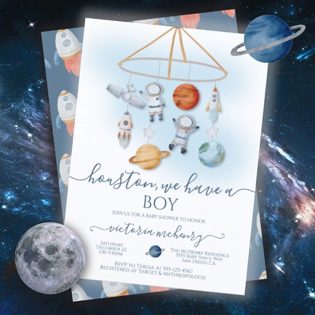 Invitación Baby Shower móvil astronauta Space (Subido por el creador)