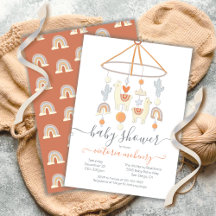 Baby Shower móvil de Boho Scandi