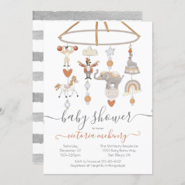 Invitación Baby Shower móvil de Circus Animals