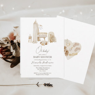 Invitación Baby Shower móvil moderno de Boho Nursery