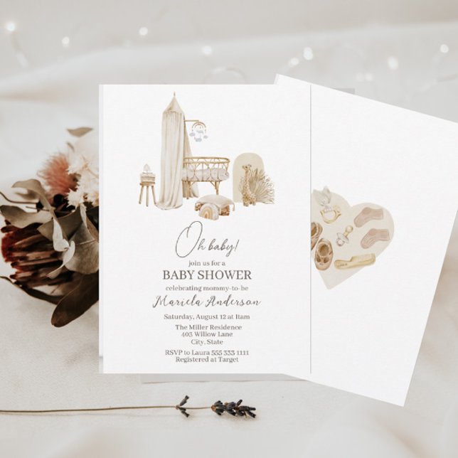 Invitación Baby Shower móvil moderno de Boho Nursery (Subido por el creador)