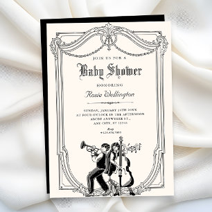 Invitación Baby shower musical vintage