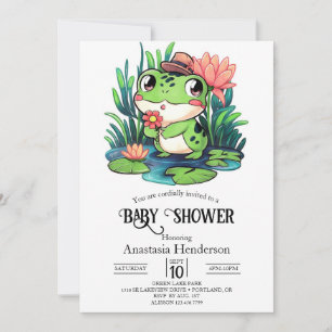 Invitación Baby Shower Mystical Dreamy Frog