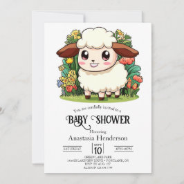 Invitación Baby Shower Mystical Whimsical Sheep
