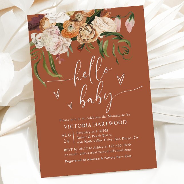 Invitación Baby Shower naranja (Subido por el creador)