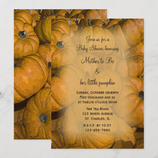 Invitación Baby Shower naranja Pumpkins