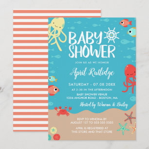 Invitación Baby Shower naumático de Ocean Life