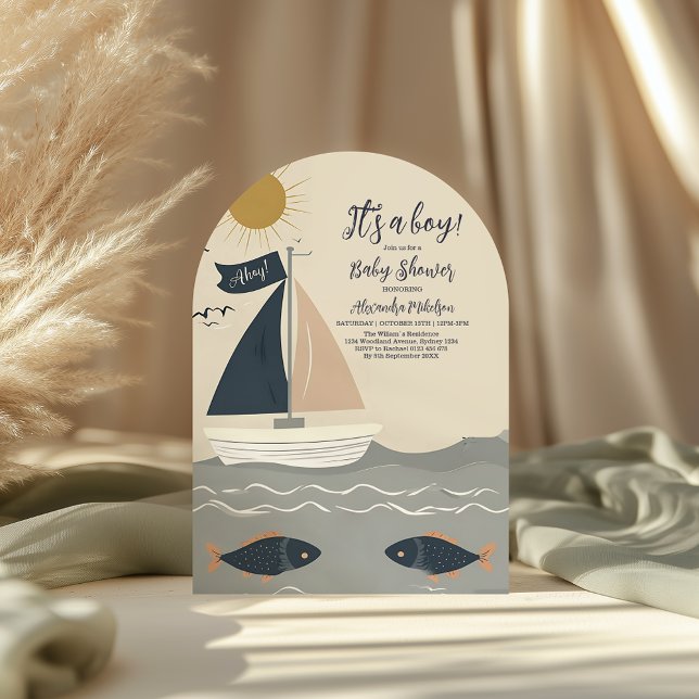 Invitación Baby Shower Nautical Boat (Subido por el creador)