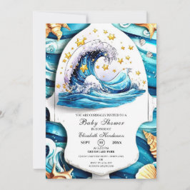 Invitación Baby Shower Nautical Ocean Waves