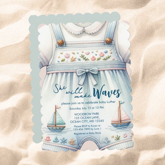 Invitación Baby Shower Nautical Sail Boat (Subido por el creador)
