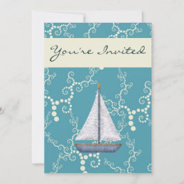 Invitación Baby Shower Nautical Sailboat invita a los niños
