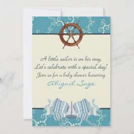 Invitación Baby Shower Nautical Sailboat invita a los niños