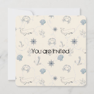 Invitación Baby Shower Nautical Sea