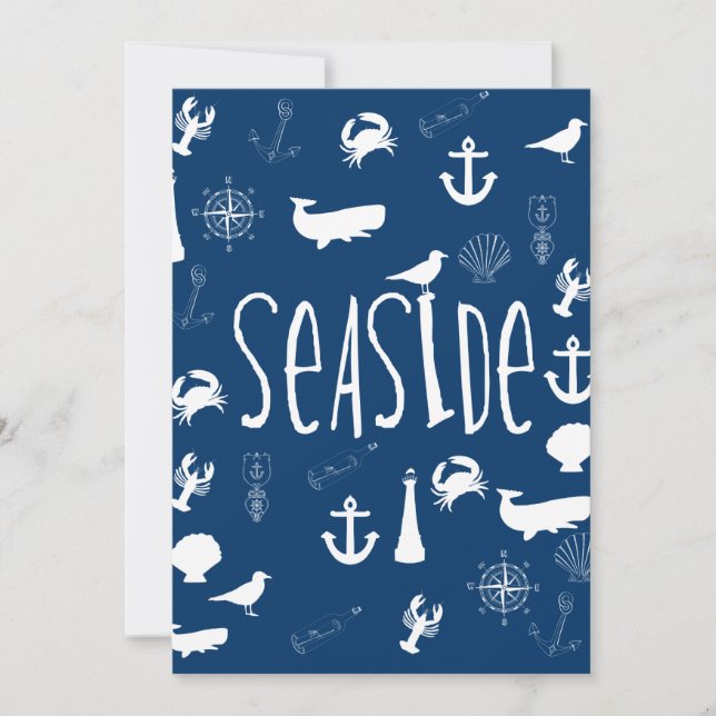Invitación Baby Shower Nautical Seaside (Anverso)