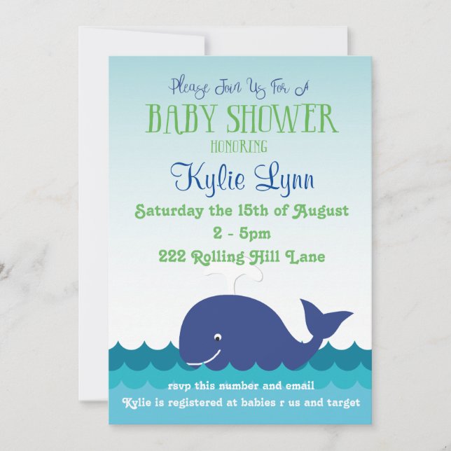Invitación Baby Shower Náutico (Anverso)