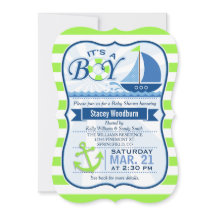 Baby Shower náutico; Lime Green y Blue