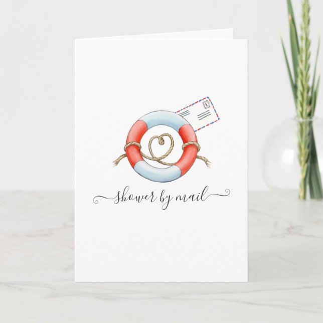 Invitación Baby Shower náutico por correo (Anverso)