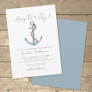 Invitación Baby Shower Náutico Sencillo