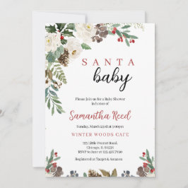 Invitación Baby Shower Navidades Neutrales de Sexo Santa Bebé