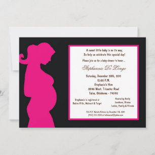 Invitación Baby Shower negro de 5 x 7