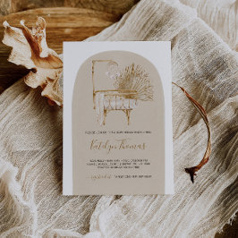 Invitación Baby Shower Neutral Beige Boho Nursery
