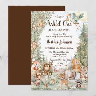 Invitación Baby Shower Neutral Bosque Forestal