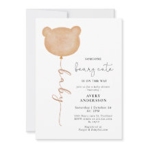 Baby Shower Neutral Brown Teddy Bear