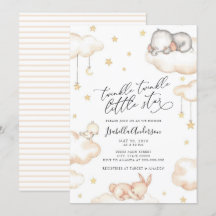 Baby Shower neutral de animales de estrella pequeñ