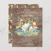 Baby Shower neutral de animales de la jungla rusa