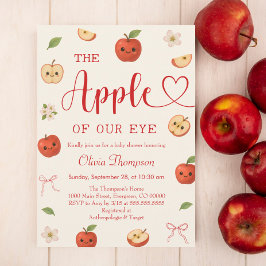 Invitación Baby Shower neutral de Apple de mi ojo