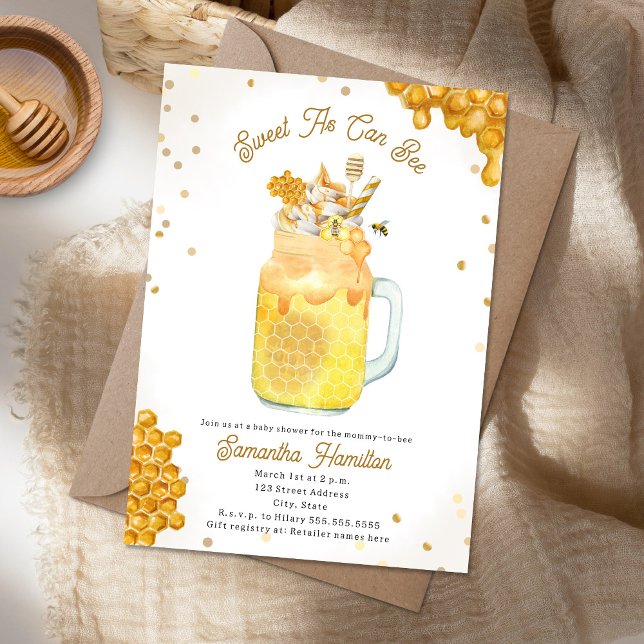 Invitación Baby Shower neutral de batido de miel (Subido por el creador)