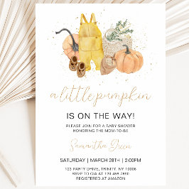 Invitación Baby Shower Neutral de calabaza pequeña de género