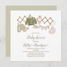 Invitación Baby Shower Neutral de enfermería de Boho de Géner