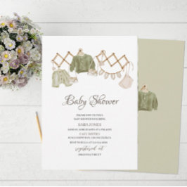 Invitación Baby Shower Neutral de enfermería de Boho de Géner