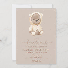 Invitación Baby Shower neutral de espera parcial de código QR