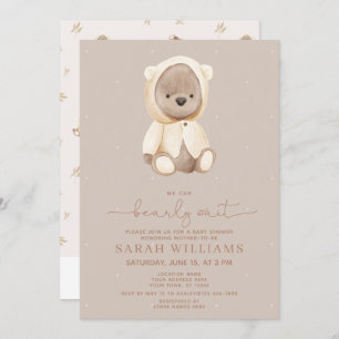 Invitación Baby Shower neutral de espera parcial de código QR