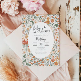 Invitación Baby Shower neutral de Fiesta de jardín de flores