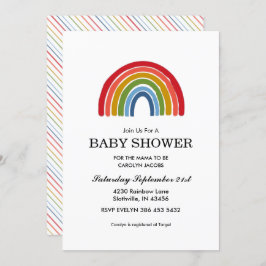 Invitación Baby Shower neutral de género arcoiris