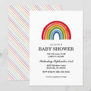 Invitación Baby Shower neutral de género arcoiris