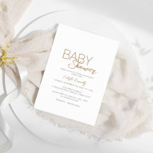 Baby Shower neutral de género blanco Minimalista m