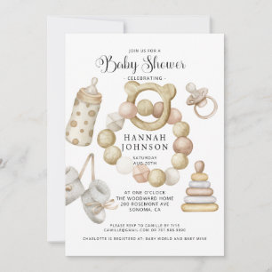 Invitación Baby Shower Neutral de Género Boho