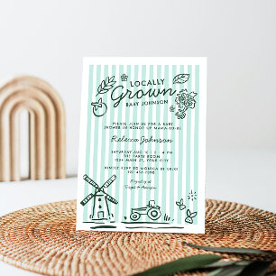 Invitación Baby Shower Neutral de género de crecimiento local