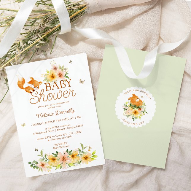 Invitación Baby Shower neutral de género de Floral Storybook  (Subido por el creador)