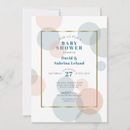 Invitación Baby Shower neutral de género de gran contrafetti 